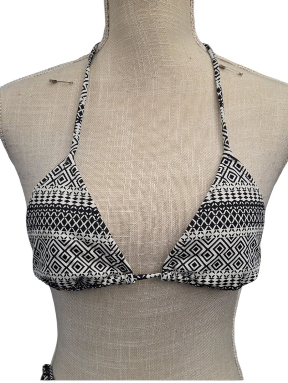 Victoria's Secret Black & White Geometric Tie-Side Bikini - Picture 2 of 6